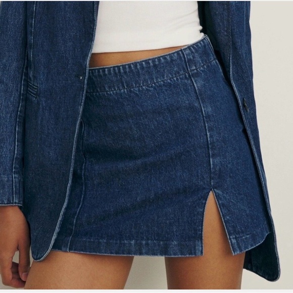 Reformation Dresses & Skirts - NWT Reformation Siobhan Denim Mini
Skirt Owens size 26.